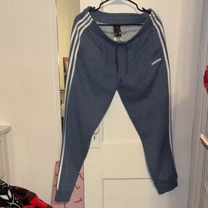 Adidas Kids Navy Joggers with White Stripes